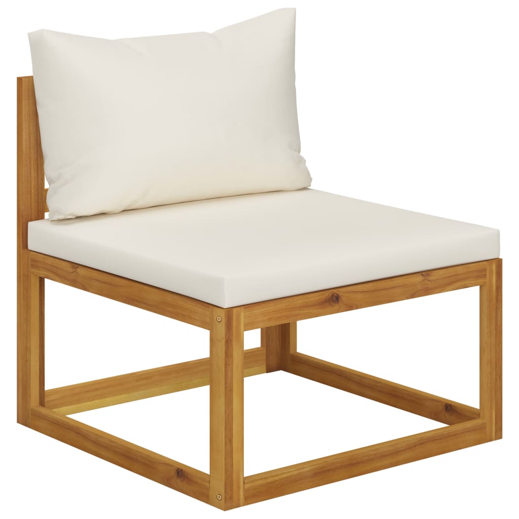 6-tlg. Garten-Lounge-Set mit Auflagen Massivholz Akazie