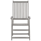 Verstellbare Gartenstühle 2 Stk. Grau Massivholz Akazie