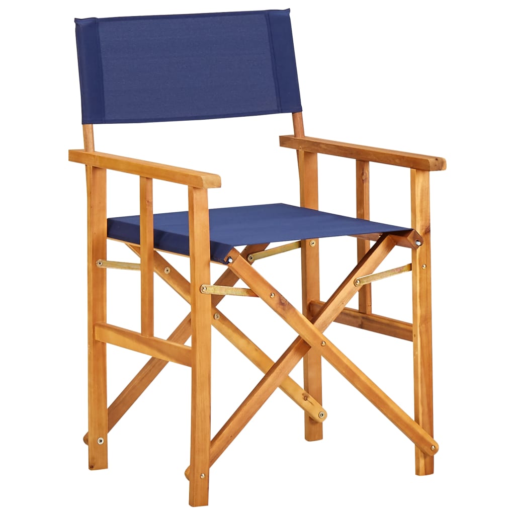 Regiestuhl Massivholz Akazie Blau