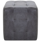 Pouf 2 Stk. Grau 30x30x30 cm Wildleder-Optik