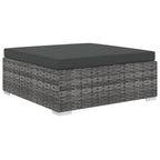 4-tlg. Garten-Lounge-Set mit Auflagen Poly Rattan Grau
