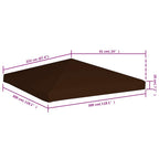 Pavillondach 310 g / m² 3x3 m Braun