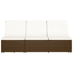 Sonnenliege mit Auflage Poly Rattan Braun