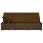 Sonnenliege mit Auflage Poly Rattan Braun