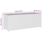 Garten-Auflagenbox Grau 150x50x60 cm Poly Rattan