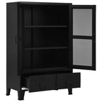 Büroschrank mit Maschengittertüren Industriell 75×40×120 cm Stahl