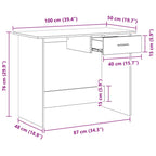 Schreibtisch Betongrau 100×50×76 cm Holzwerkstoff