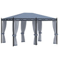 Pavillon mit Mückennetze 3x4 m Anthrazit Stahl