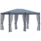 Pavillon mit Mückennetze 3x4 m Anthrazit Stahl