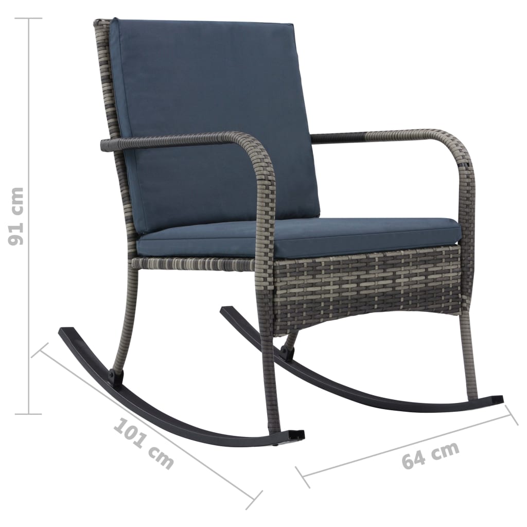 Garten-Schaukelstuhl Poly Rattan Anthrazit
