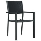 Gartenstühle 4 Stk. Schwarz Kunststoff Rattan-Optik