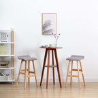Barhocker 2 Stk. Hellgrau Stoff