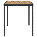Gartentisch Schwarz und Braun 123x60x74 cm Massivholz Akazie