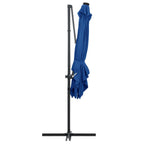 Ampelschirm mit LED-Beleuchtung Stahl-Mast 250x250 cm Azurblau
