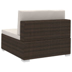 3-tlg. Garten-Sofagarnitur mit Auflagen Poly Rattan Braun