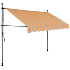 Einziehbare Markise Handbetrieben mit LED 300 cm Gelb und Blau