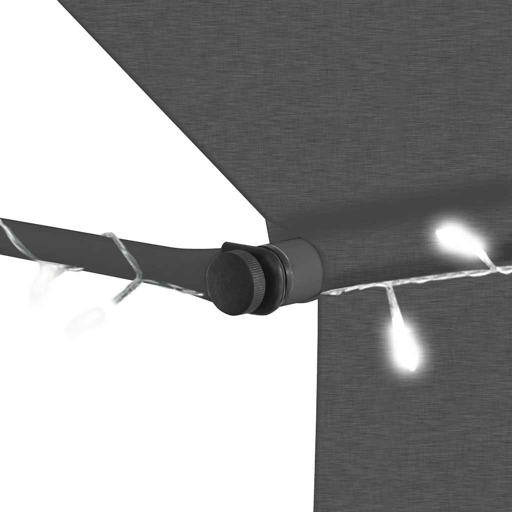 Einziehbare Markise Handbetrieben mit LED 250 cm Anthrazit