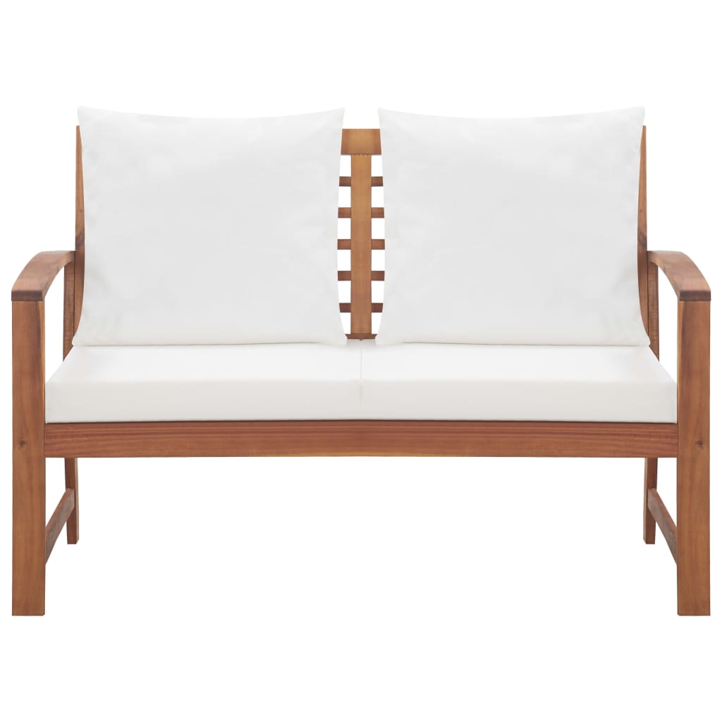 4-tlg. Garten-Lounge-Set mit Auflagen Massivholz Akazie