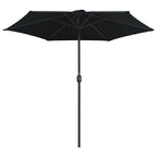 Sonnenschirm mit Aluminium-Mast 270x246 cm Schwarz