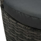 3-tlg. Bistro-Set mit Auflagen Poly Rattan Grau