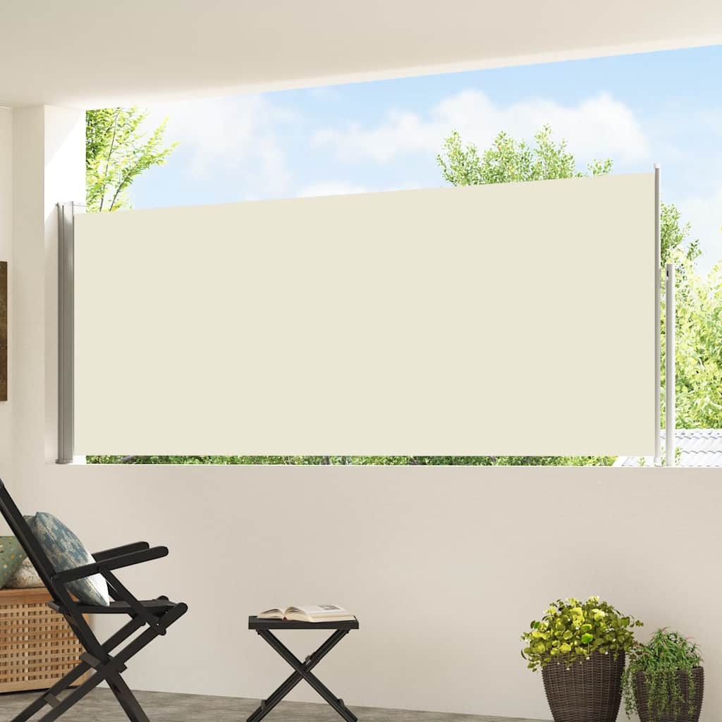 Ausziehbare Seitenmarkise 120×500 cm Creme