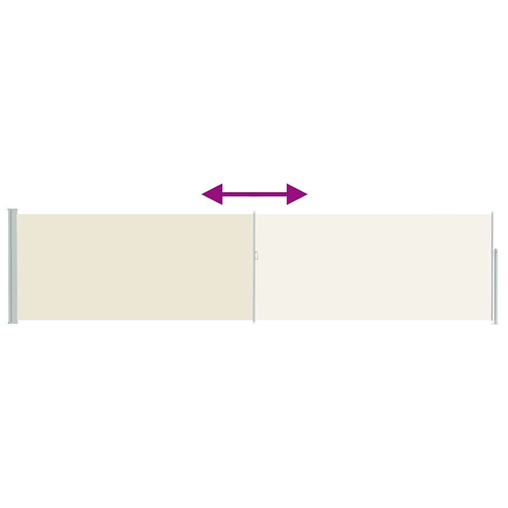 Ausziehbare Seitenmarkise 120×500 cm Creme