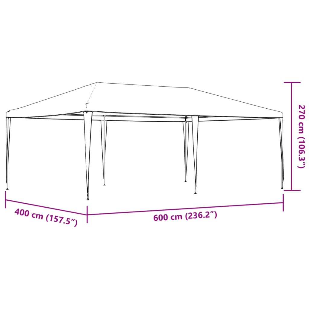 Partyzelt 4 x 6 m Weiß