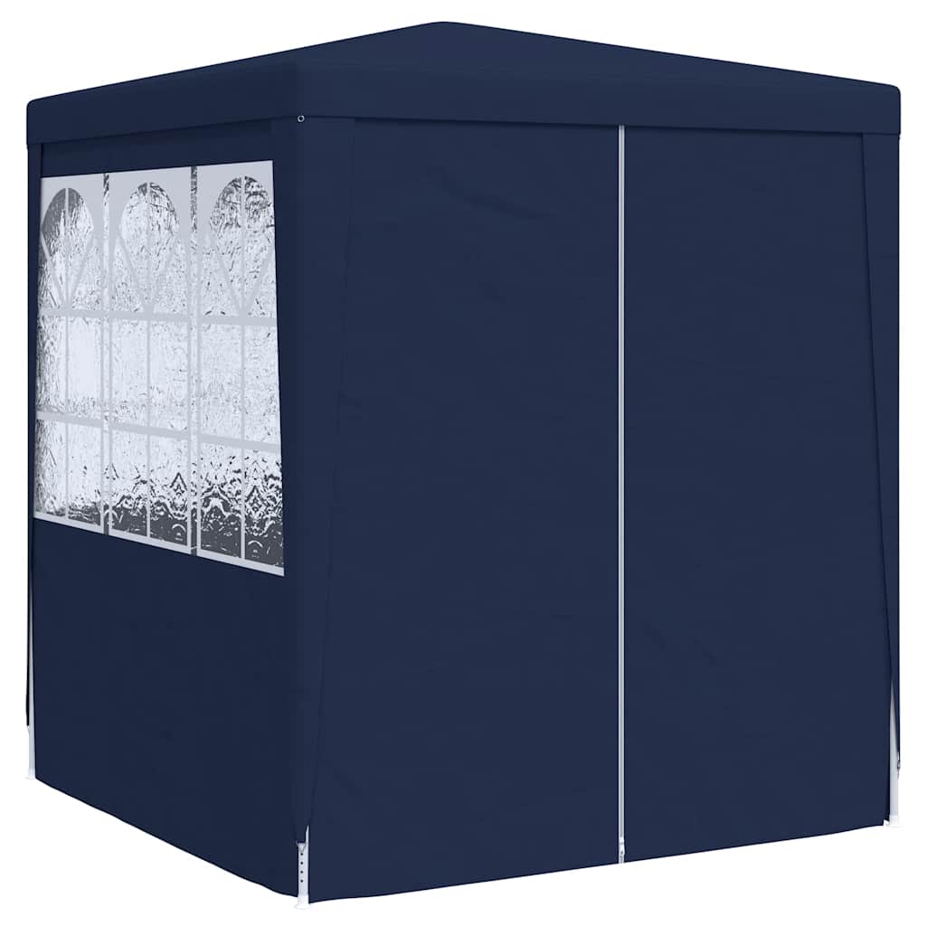 Profi-Partyzelt mit Seitenwänden 2×2m Blau 90 g/m²