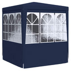 Profi-Partyzelt mit Seitenwänden 2×2m Blau 90 g/m²