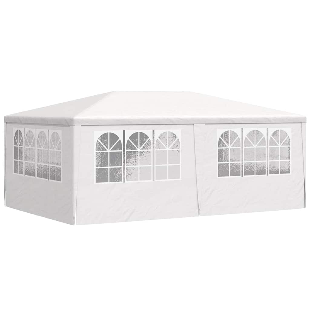 Profi-Partyzelt mit Seitenwänden 4×6 m Weiß 90 g/m²