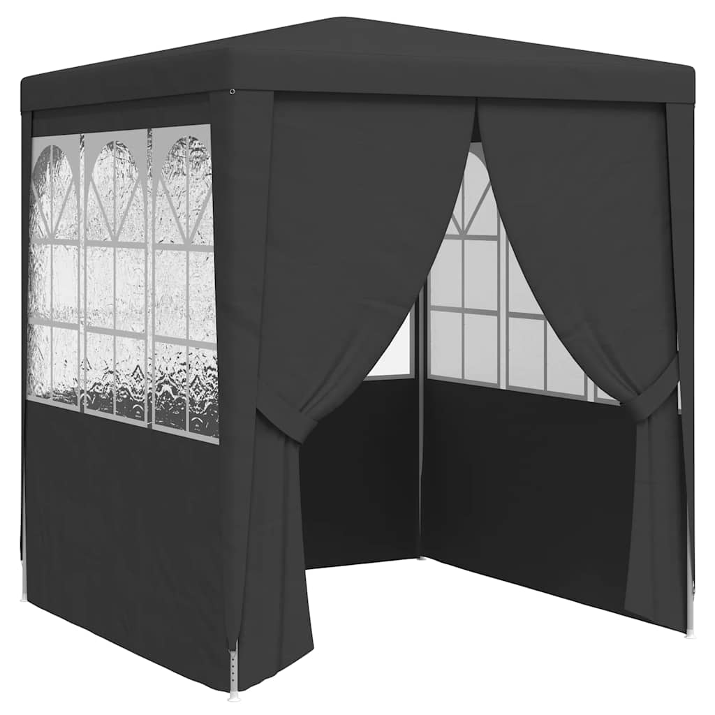 Profi-Partyzelt mit Seitenwänden 2×2m Anthrazit 90 g/m²