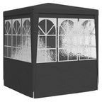 Profi-Partyzelt mit Seitenwänden 2×2m Anthrazit 90 g/m²