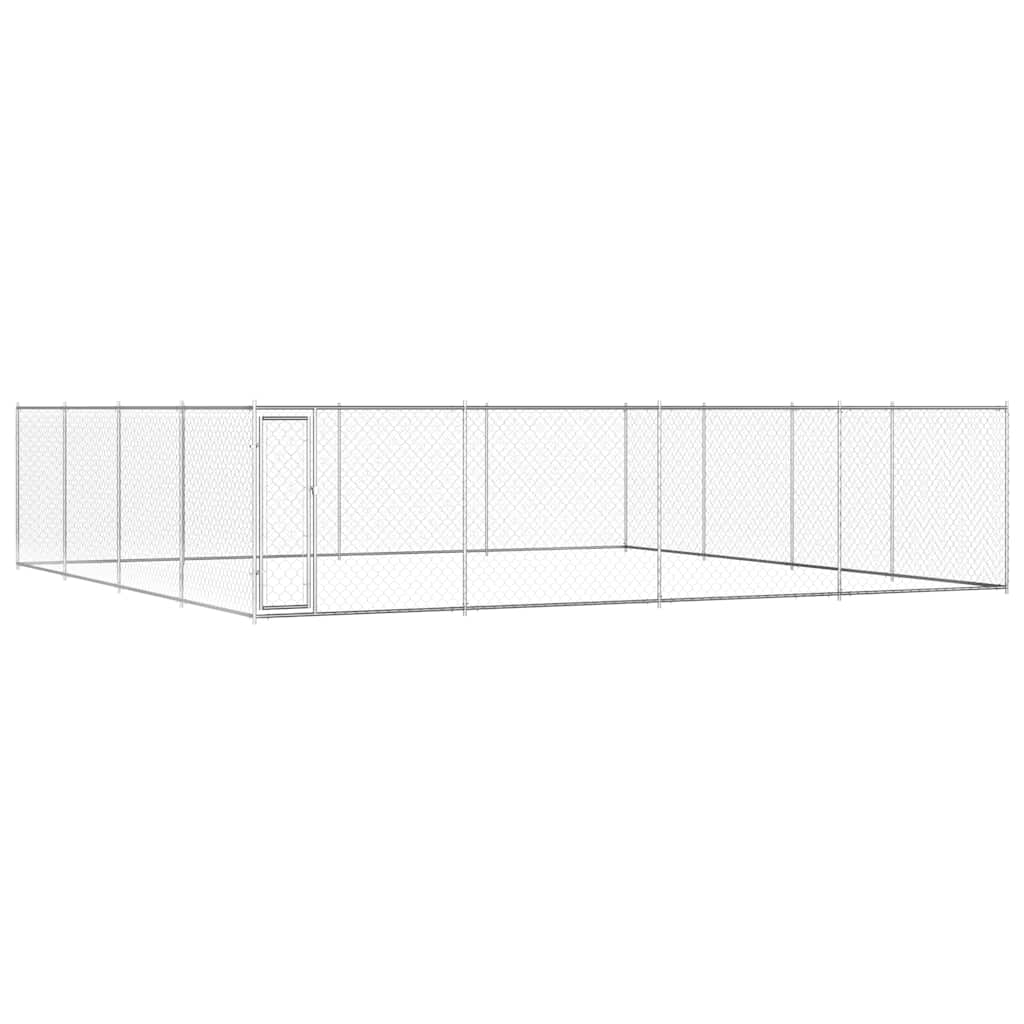 Outdoor-Hundezwinger Verzinkter Stahl 760x760x185 cm
