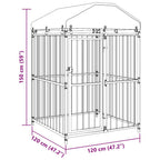 Outdoor-Hundezwinger mit Überdachung 120x120x150 cm