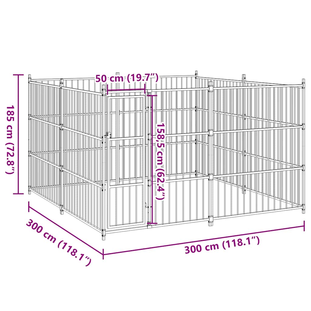 Outdoor-Hundezwinger 300×300×185 cm