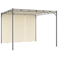 Gartenpavillon mit Seitenvorhang 3x3x2,25 m Creme