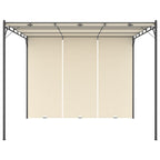 Gartenpavillon mit Seitenvorhang 3x3x2,25 m Creme