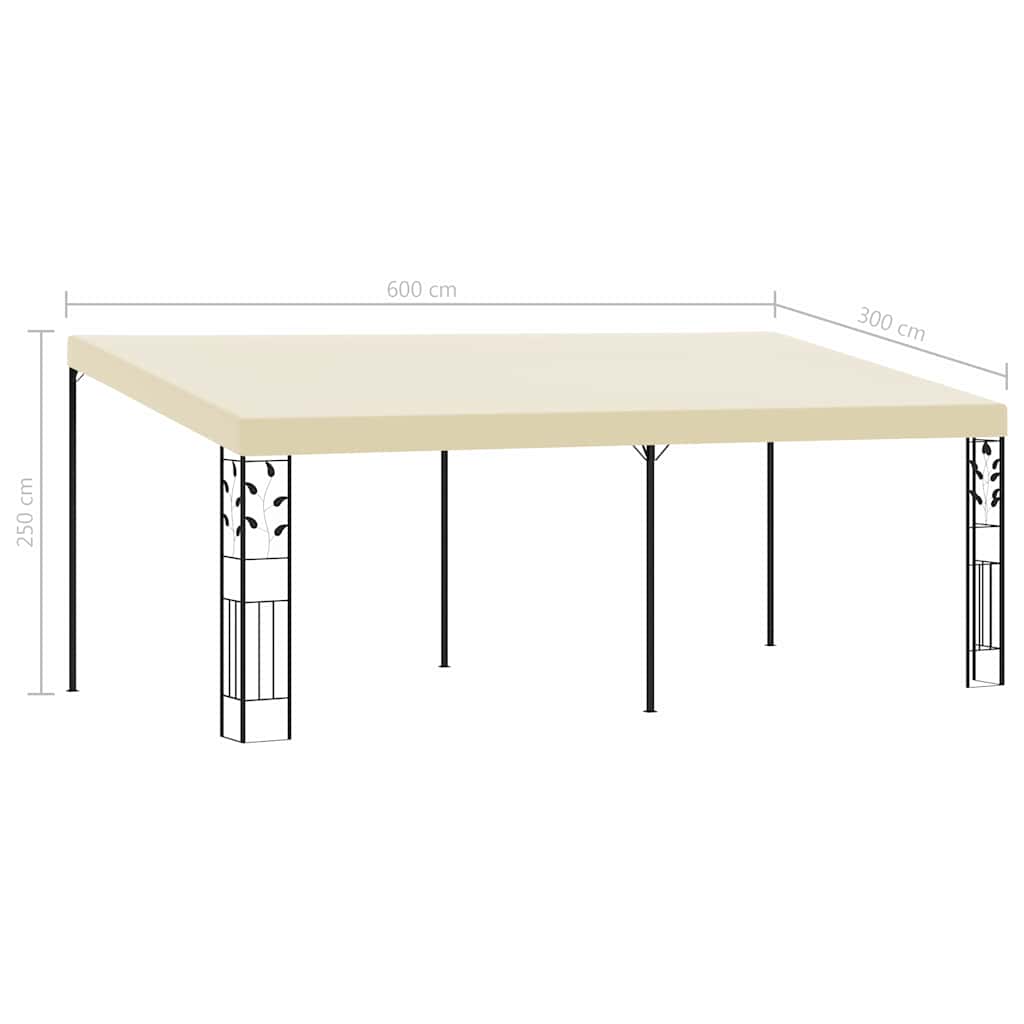 Wand-Pavillon 6x3x2,5 m Cremeweiß