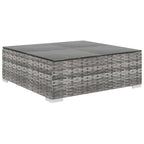 8-tlg. Garten-Lounge-Set mit Auflagen Poly Rattan Grau