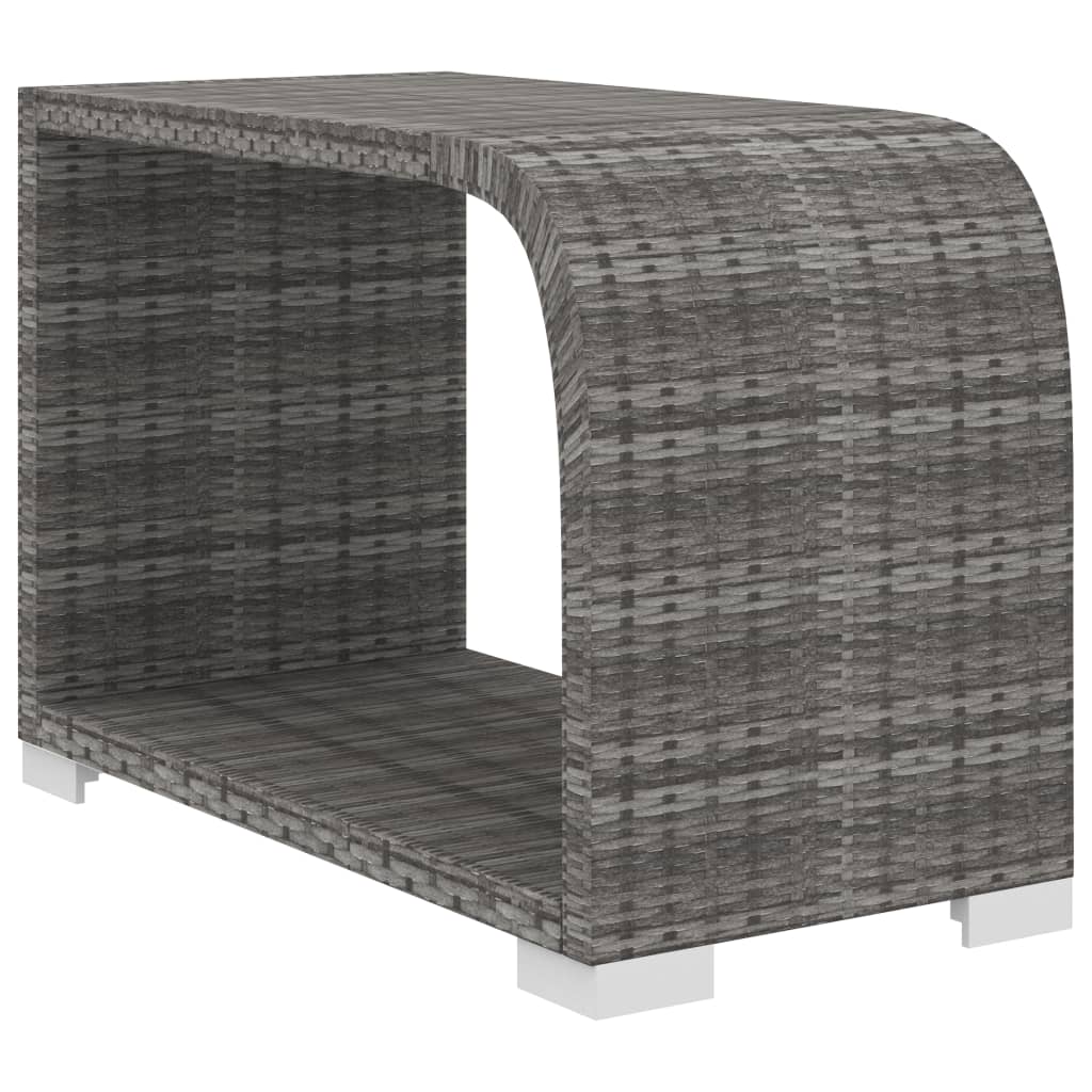 8-tlg. Garten-Lounge-Set mit Auflagen Poly Rattan Grau