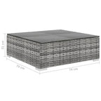 8-tlg. Garten-Lounge-Set mit Auflagen Poly Rattan Grau