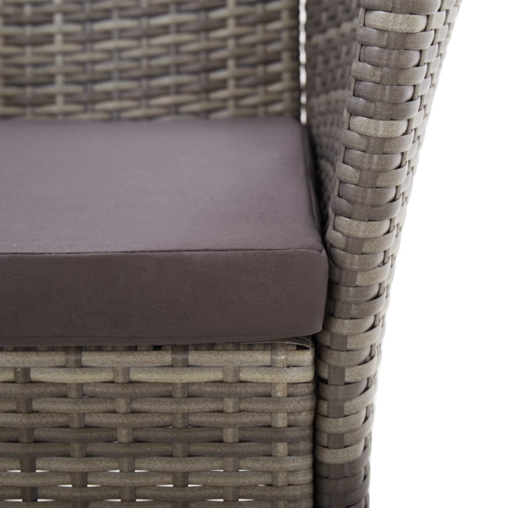 9-tlg. Garten-Essgruppe Poly Rattan und Massivholz Akazie Grau