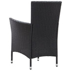 7-tlg. Garten-Essgruppe mit Auflagen Poly Rattan Schwarz