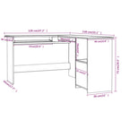 Eckschreibtisch in L-Form Hochglanz-Weiß 120x140x75 cm