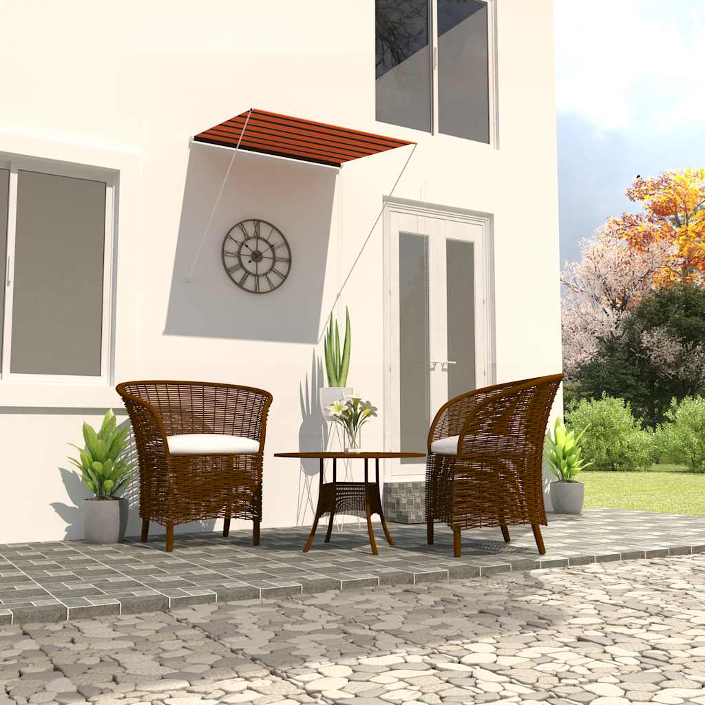 Einziehbare Markise 150×150 cm Orange und Braun