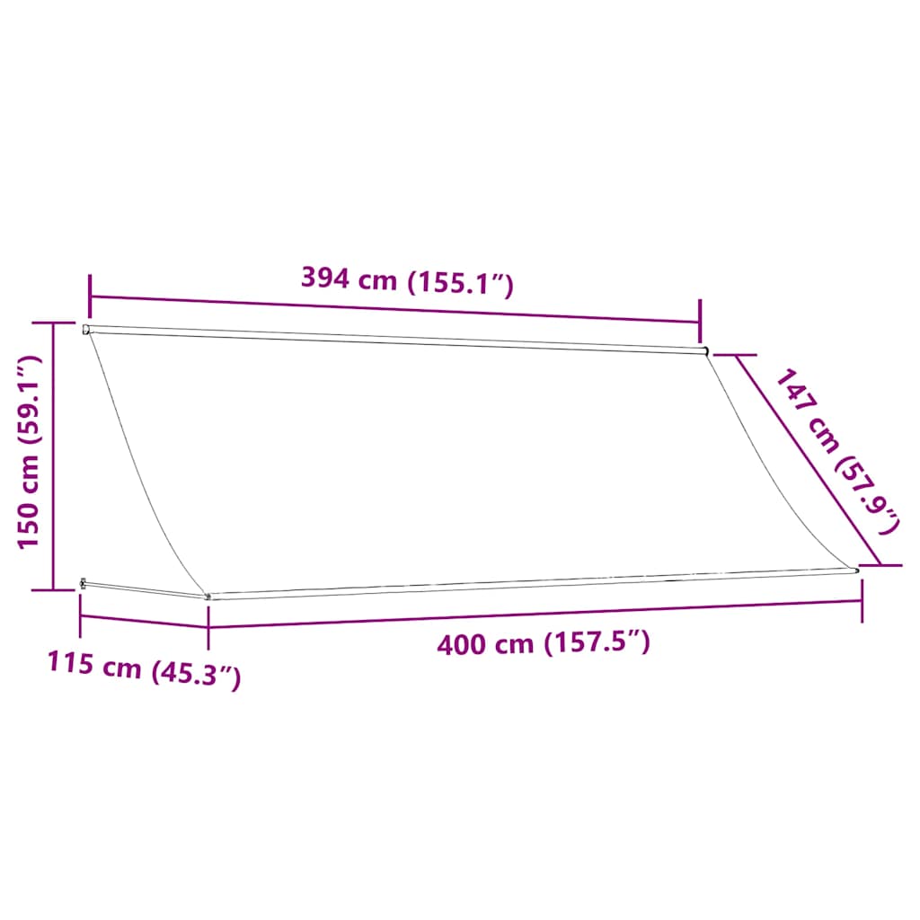 Einziehbare Markise 400×150 cm Orange und Braun