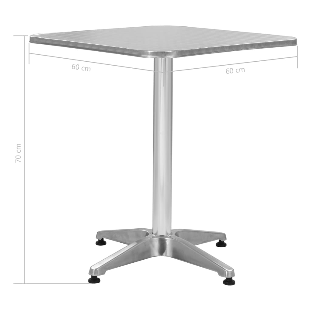 Gartentisch Silbern 60x60x70 cm Aluminium