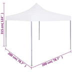 Profi-Partyzelt Faltbar 2×2 m Stahl Weiß