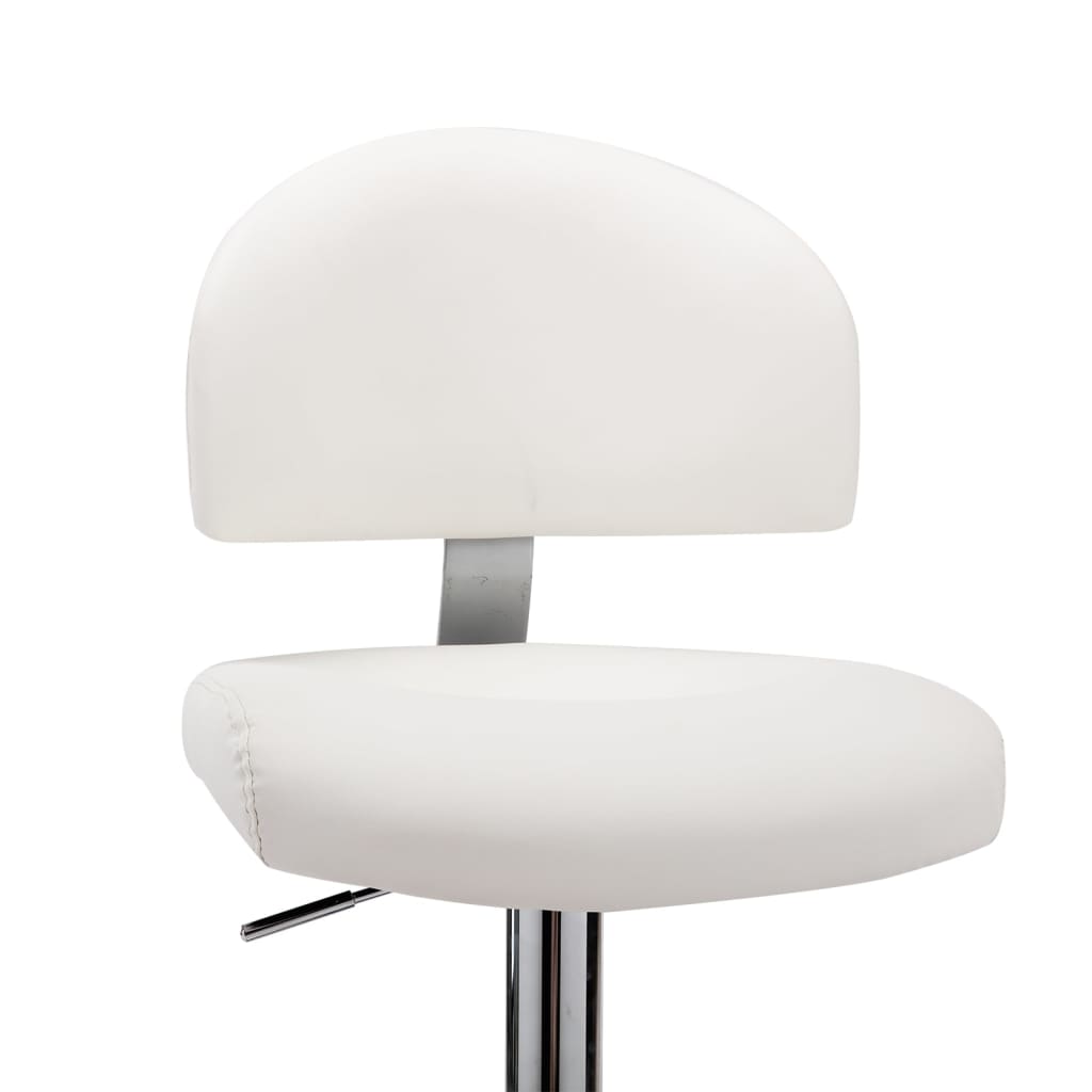 Barhocker 2 Stk. Weiß Kunstleder