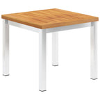 Garten-Beistelltisch 45x45x38 cm Massivholz Akazie & Edelstahl